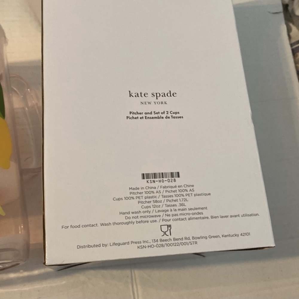 Kate Spade Pitcher Set with 2 glasses - Picture 4 of 6